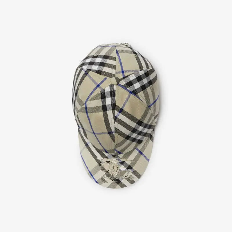 Casquette Burberry en coton mélangé Check EKD LICHEN SneakStyle