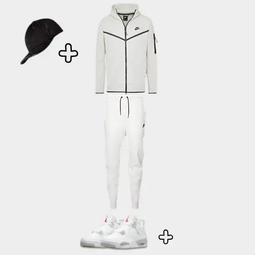 Outfit Tech Fleece Blanc + Casquette Offerte SneakStyle