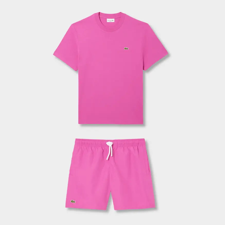 Ensemble short/t-shirt Lacoste Rose vif SneakStyle