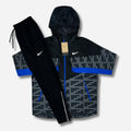 Ensemble survêtement running Noir et bleu