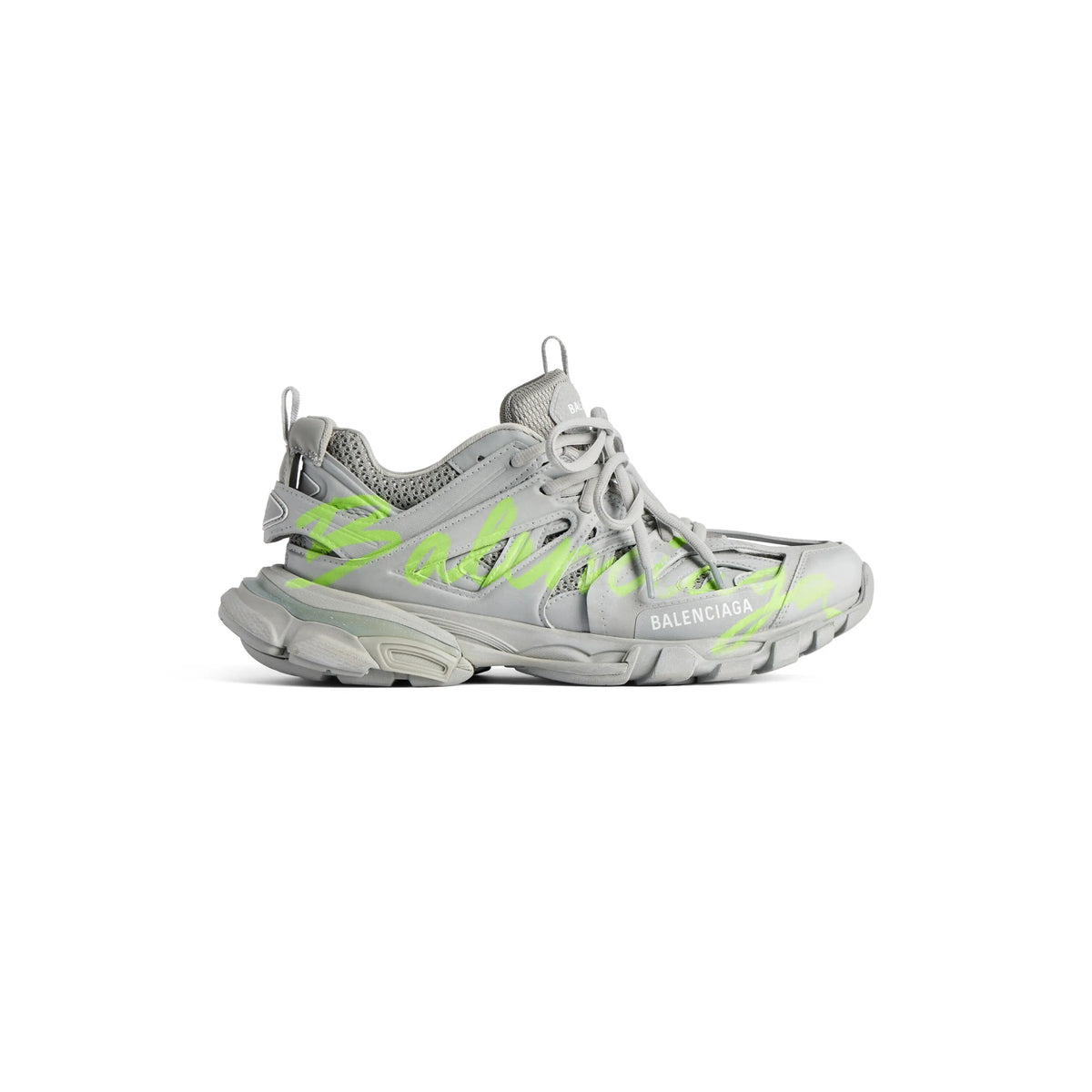 Balanciaga Track Gris Avec Logo Jaune Fluo SneakStyle