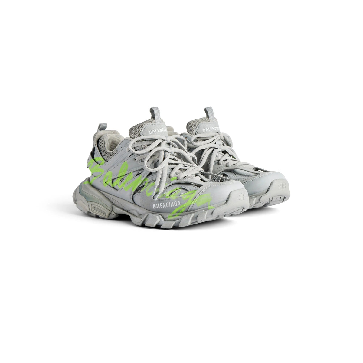 Balanciaga Track Gris Avec Logo Jaune Fluo SneakStyle