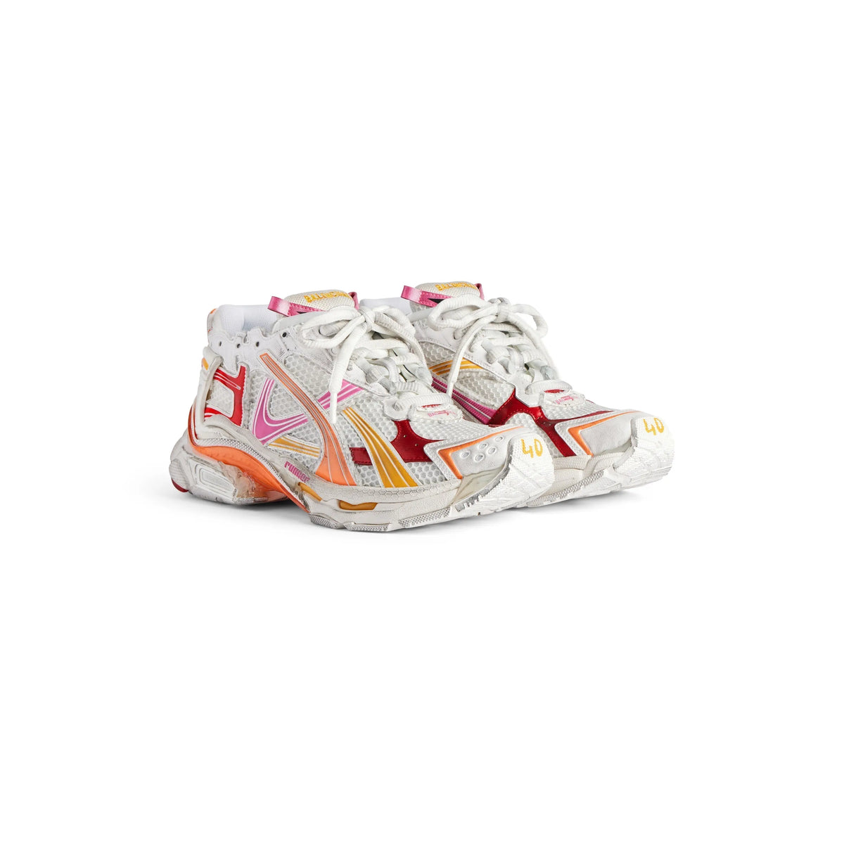 Balanciaga Runner Blanc Orange Rose Et Rouge SneakStyle