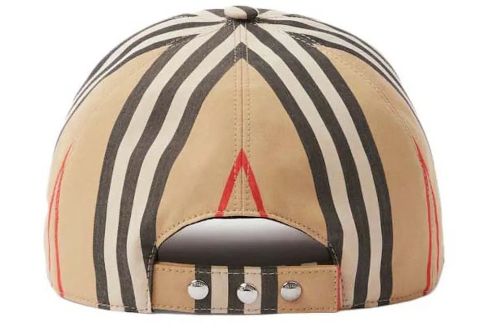 Casquette de baseball coton carreaux traditionnels monogramme beige SneakStyle