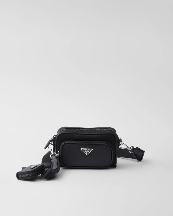 Sac porté épaule en Re-Nylon et cuir Saffiano