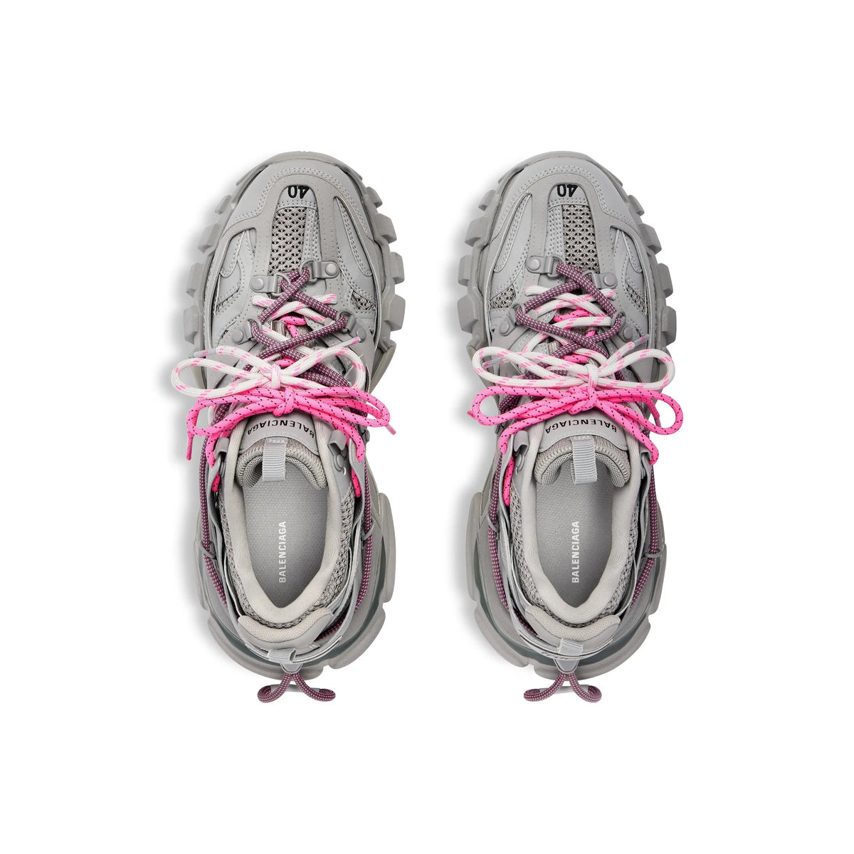 Balanciaga Track Gris Avec Laces Rose SneakStyle