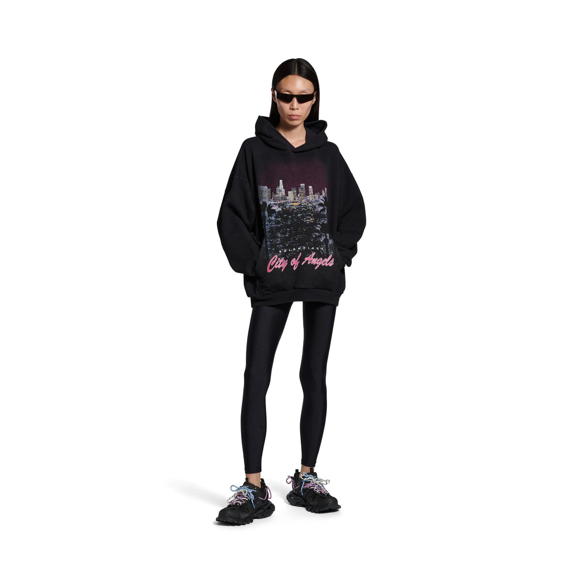Balanciaga Track Noir Avec Laces Rose Et Bleue SneakStyle