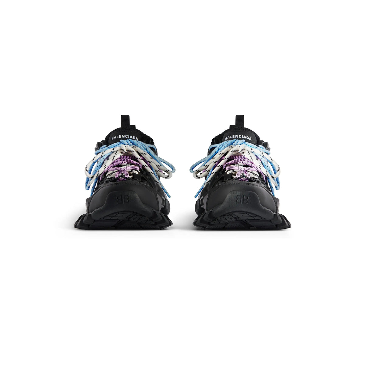 Balanciaga Track Noir Avec Laces Rose Et Bleue SneakStyle