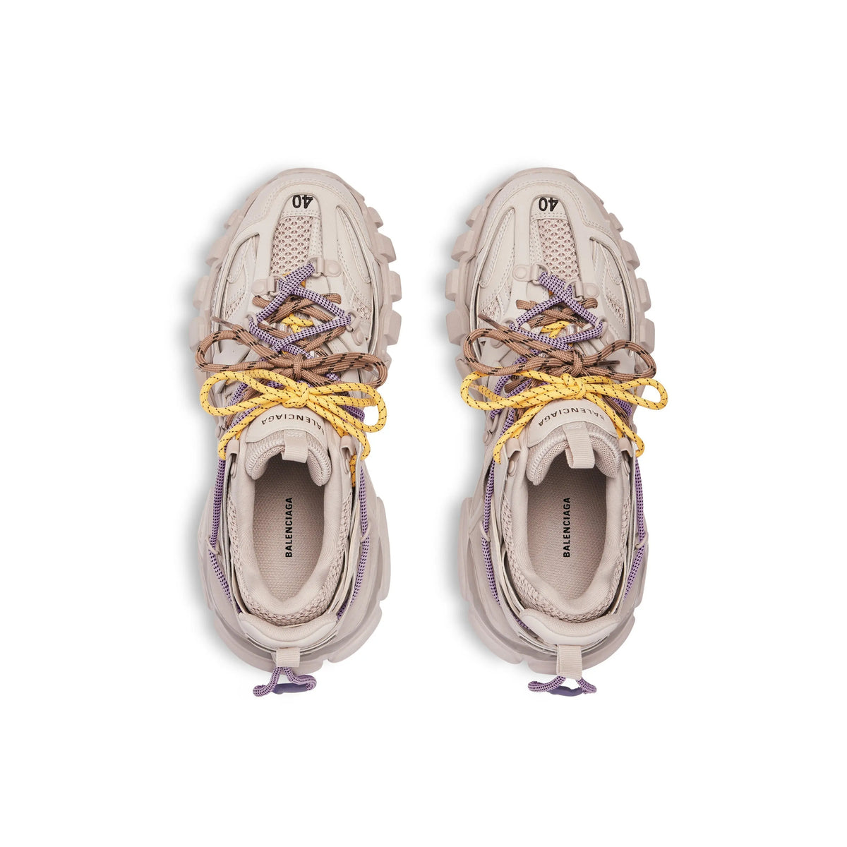 Balanciaga Track Taupe Avec Laces Jaune Et Violette SneakStyle