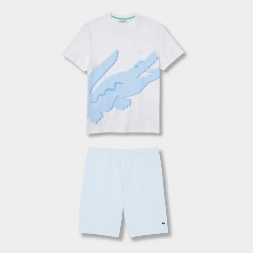 Ensemble short/t-shirt Lacoste Bleu et blanc SneakStyle