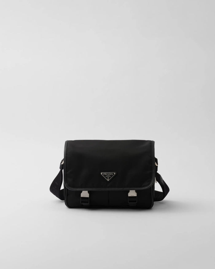 Sac porté épaule en Re-Nylon et cuir Saffiano