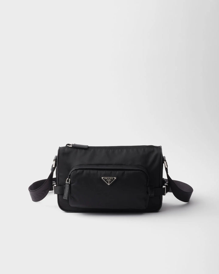 Sac de taille moyenne porté épaule en Re-Nylon et cuir Saffiano Ma boutique