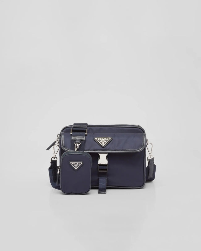 Sac porté épaule en Re-Nylon et cuir Saffiano