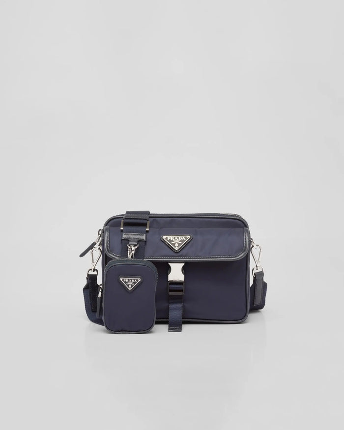 Sac porté épaule en Re-Nylon et cuir Saffiano