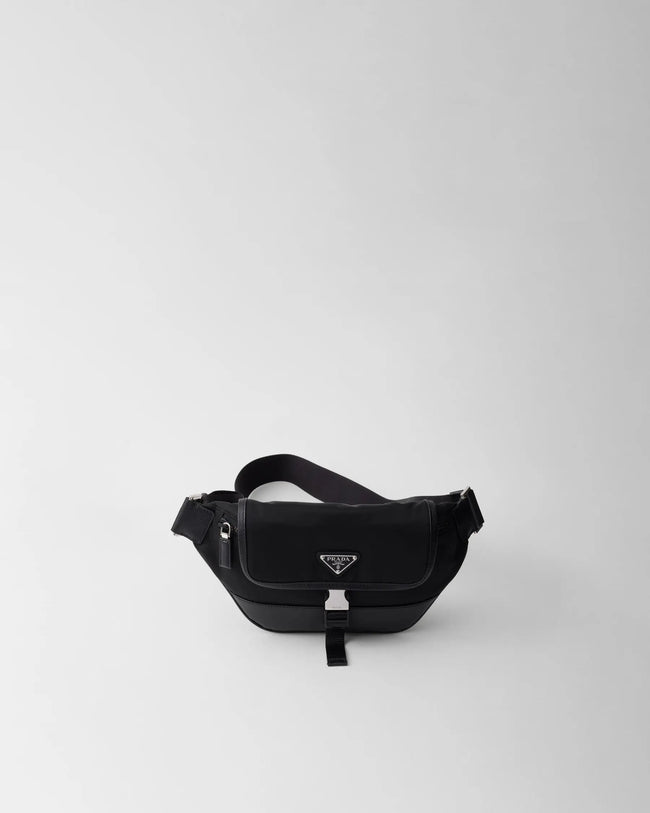 Sac porté épaule en Re-Nylon et cuir Saffiano