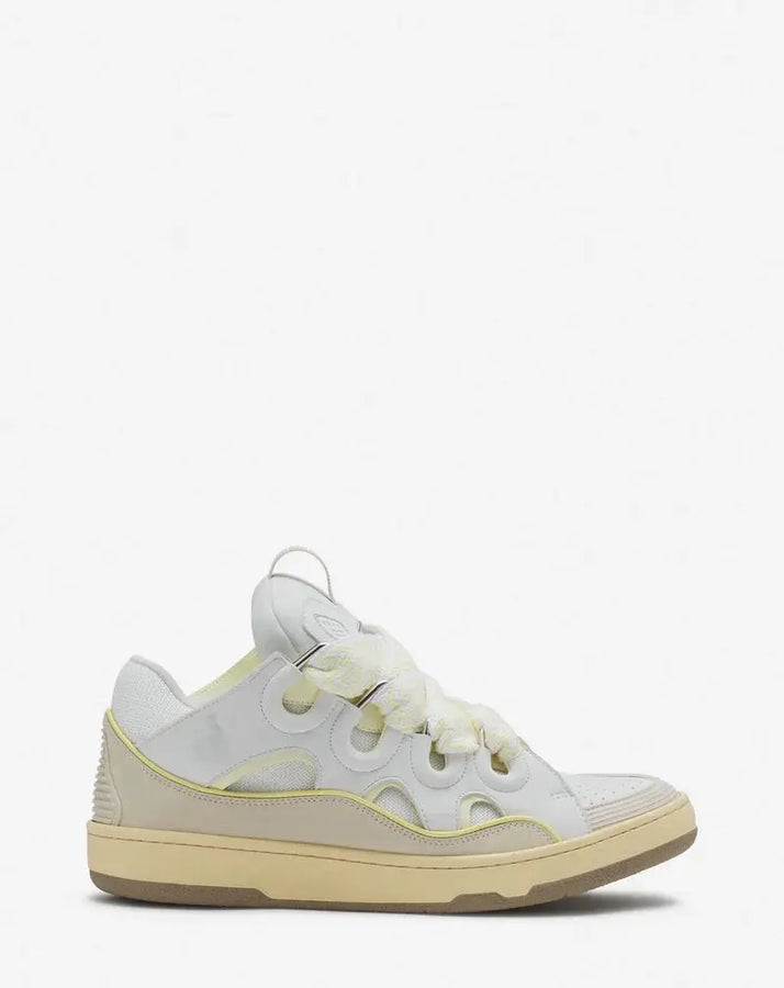 Lanvin Curb Blanc Et Jaune SneakStyle