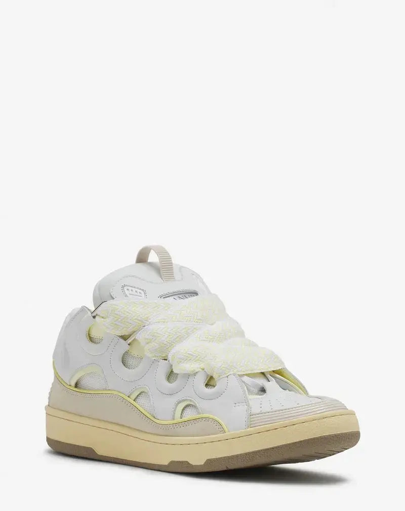 Lanvin Curb Blanc Et Jaune SneakStyle