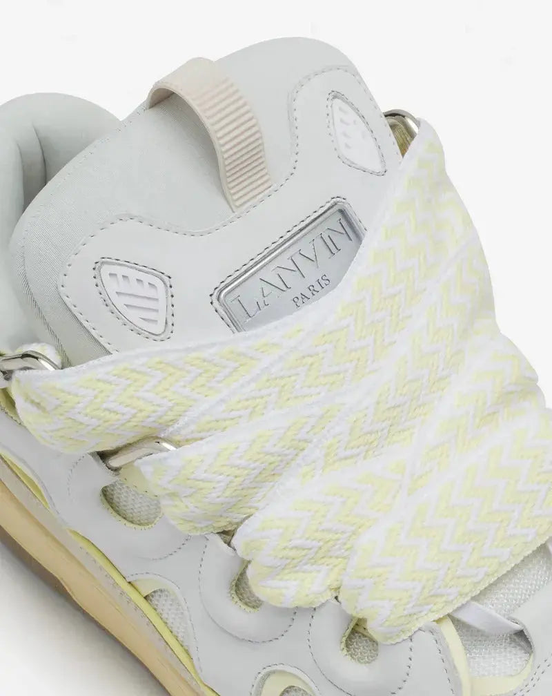 Lanvin Curb Blanc Et Jaune SneakStyle