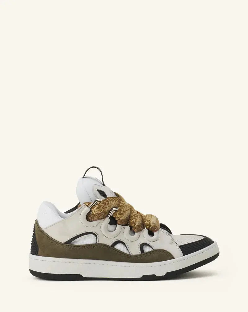 Lanvin Curb Blanc Et Kaki SneakStyle