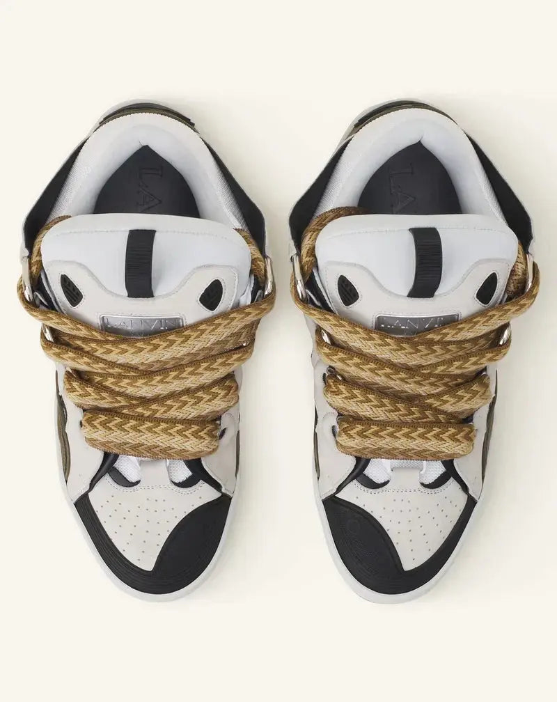 Lanvin Curb Blanc Et Kaki SneakStyle