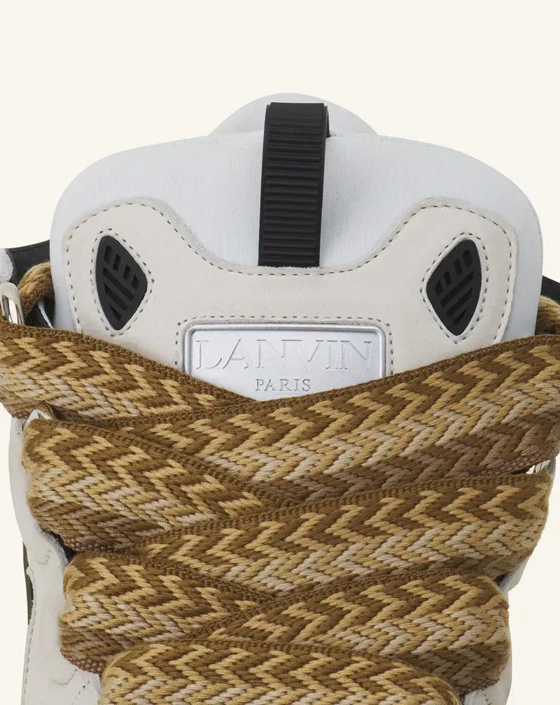 Lanvin Curb Blanc Et Kaki SneakStyle