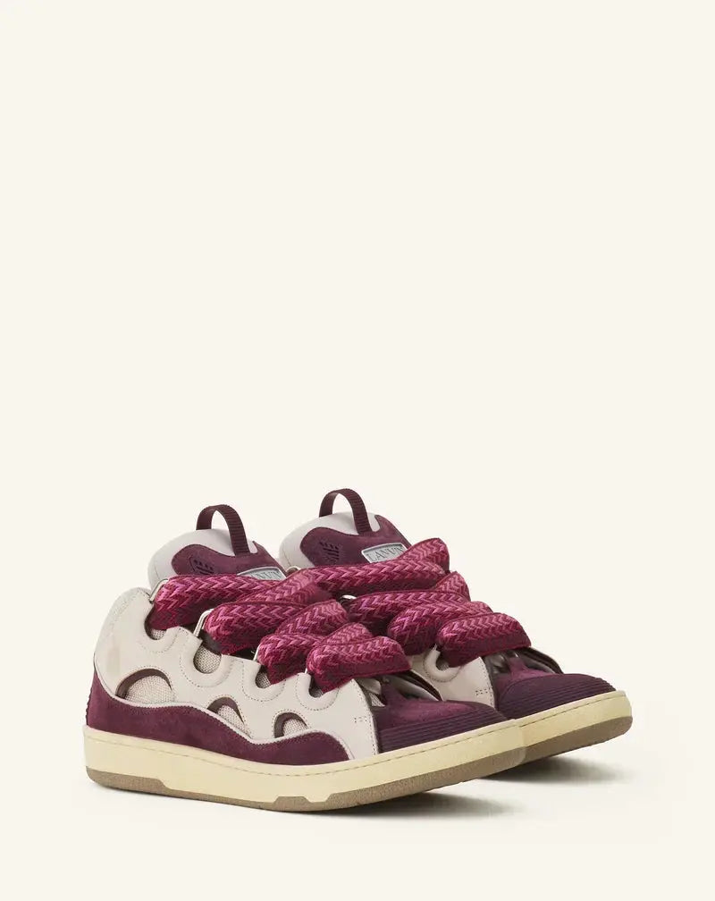 Lanvin Curb Beige Et Bordeaux SneakStyle