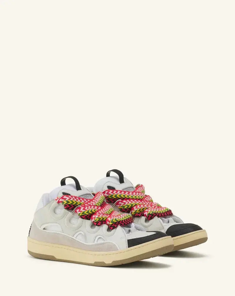 Lanvin Curb Blanc Et Multicolore SneakStyle
