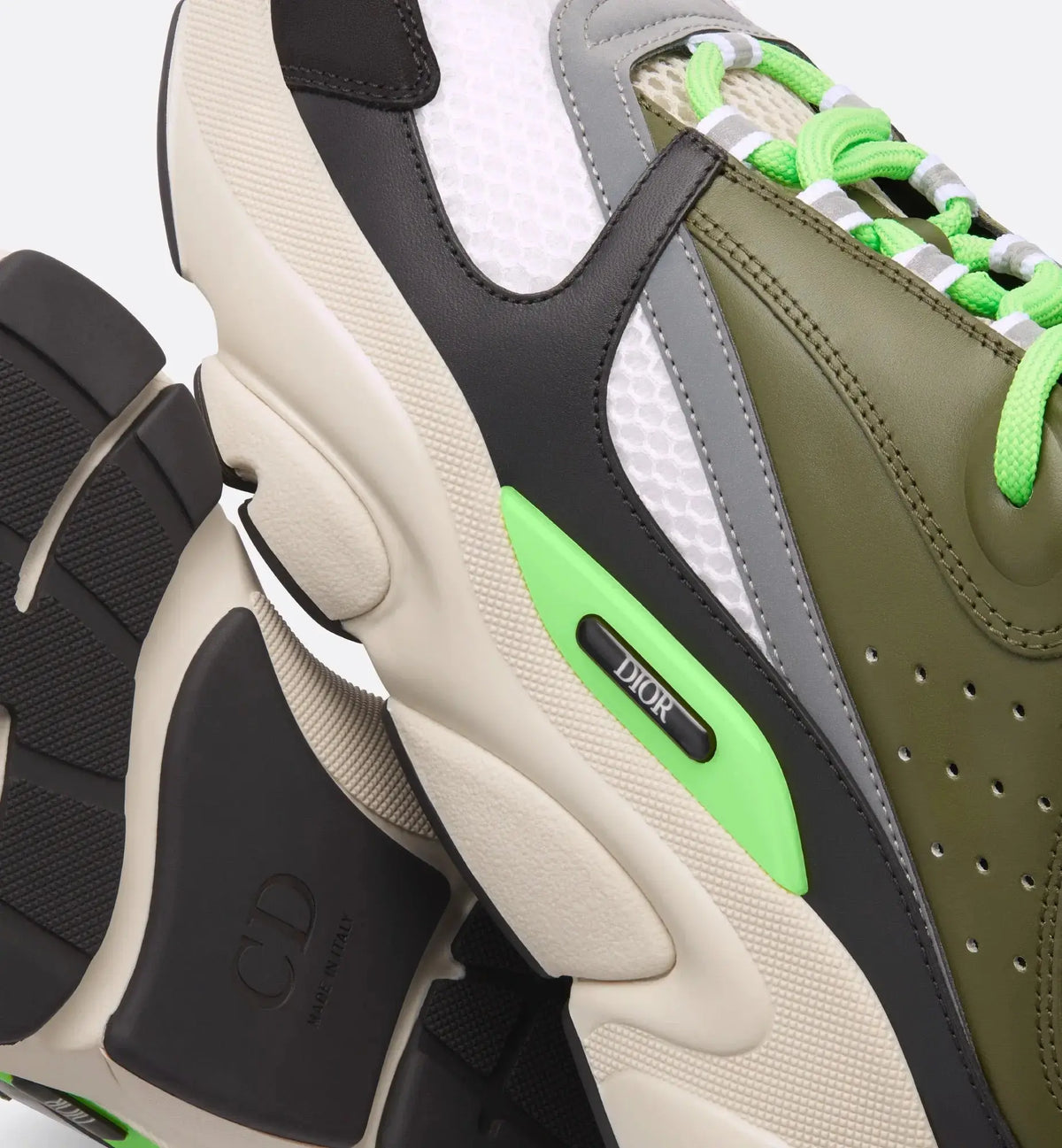 Dior B22 Vert Fluo & Kaki SneakStyle