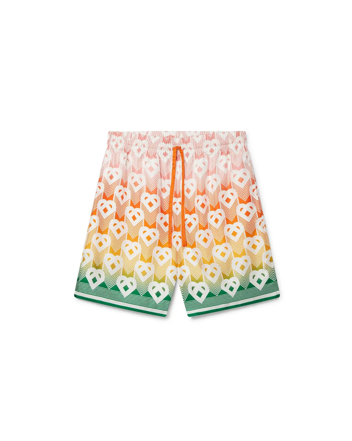 Gradient Heart Monogram Silk Shorts SneakStyle