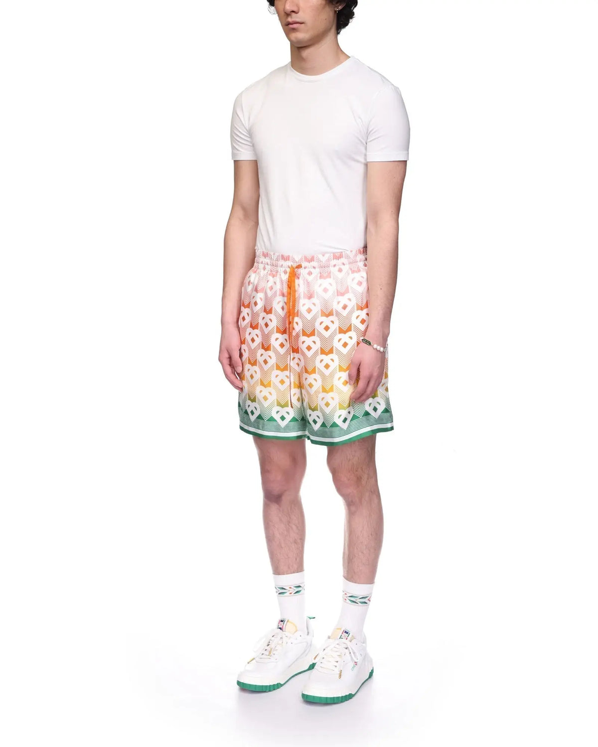 Gradient Heart Monogram Silk Shorts SneakStyle