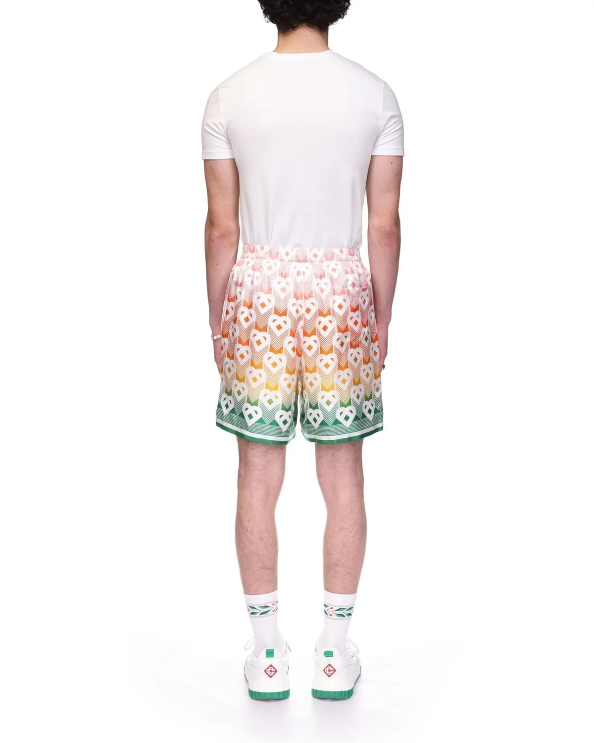 Gradient Heart Monogram Silk Shorts SneakStyle