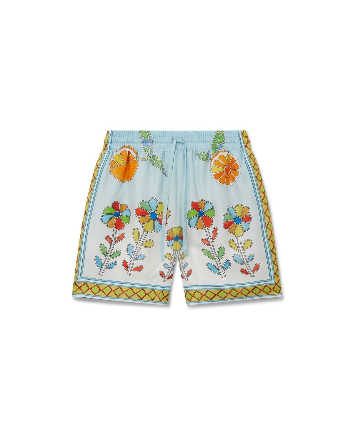 Yoruba Flowers Silk Shorts SneakStyle