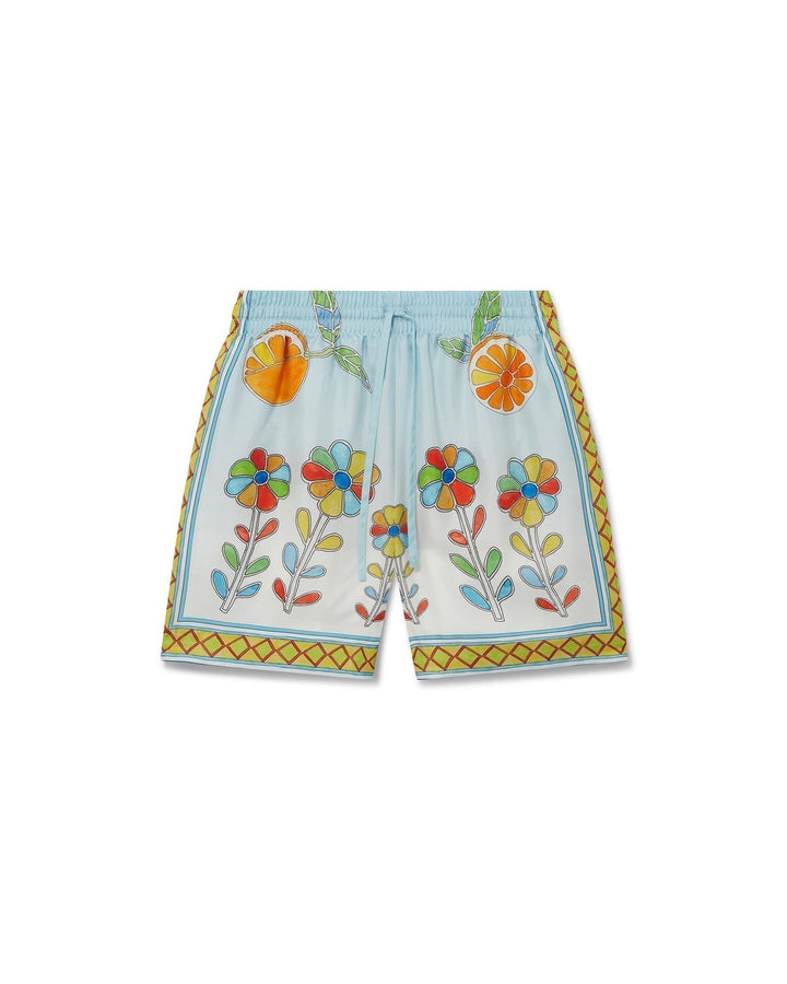 Yoruba Flowers Silk Shorts SneakStyle