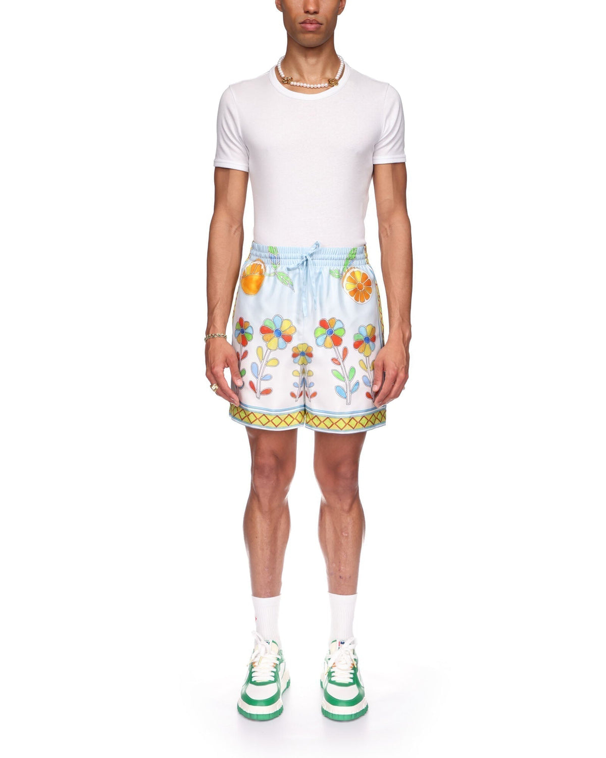 Yoruba Flowers Silk Shorts SneakStyle