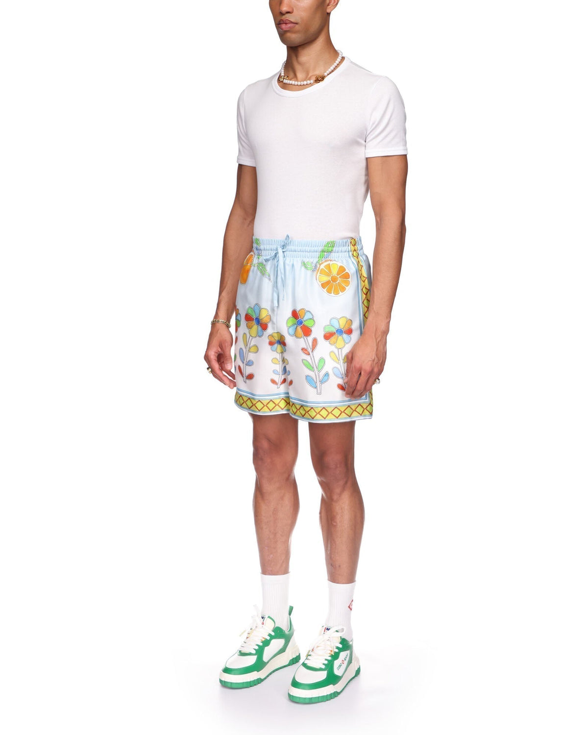 Yoruba Flowers Silk Shorts SneakStyle