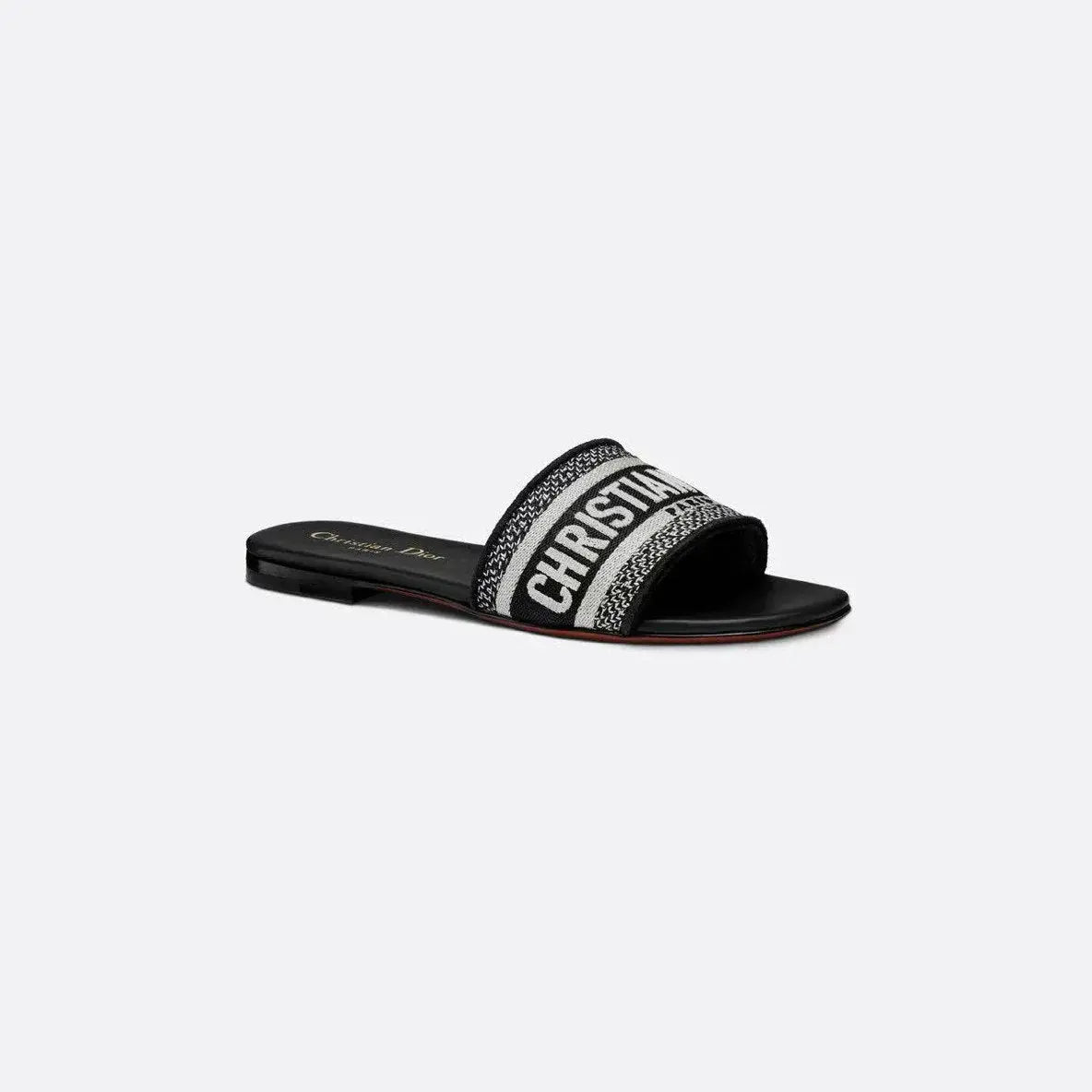 Dior 30 Montaigne Slide Black Calfskin SneakStyle