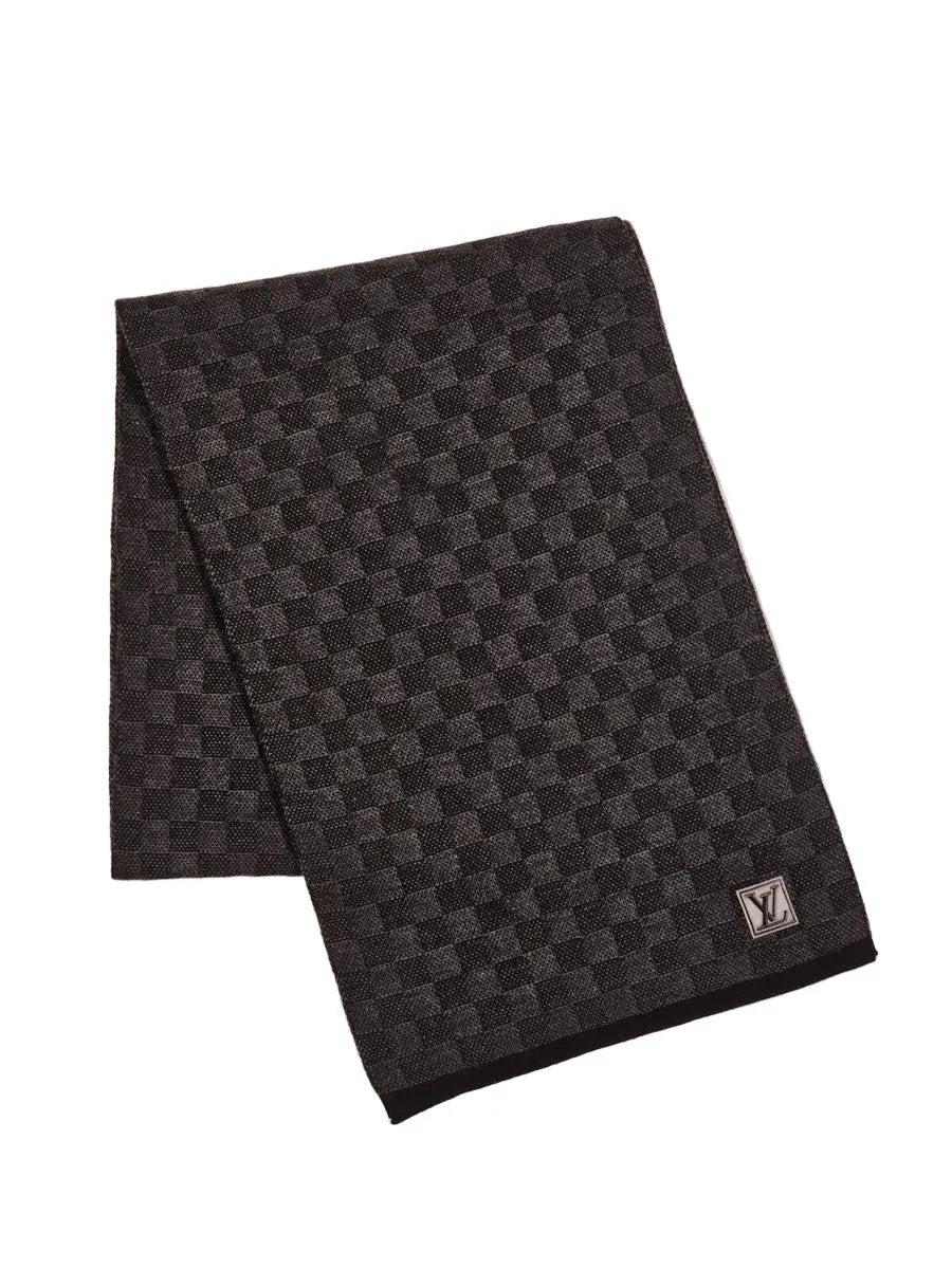 Bonnet et Écharpe Neo Petit Damier Gris Foncé SneakStyle