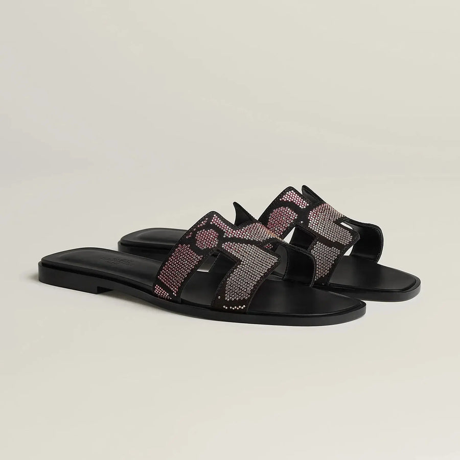 Sandales Oran Noir Et Rose SneakStyle